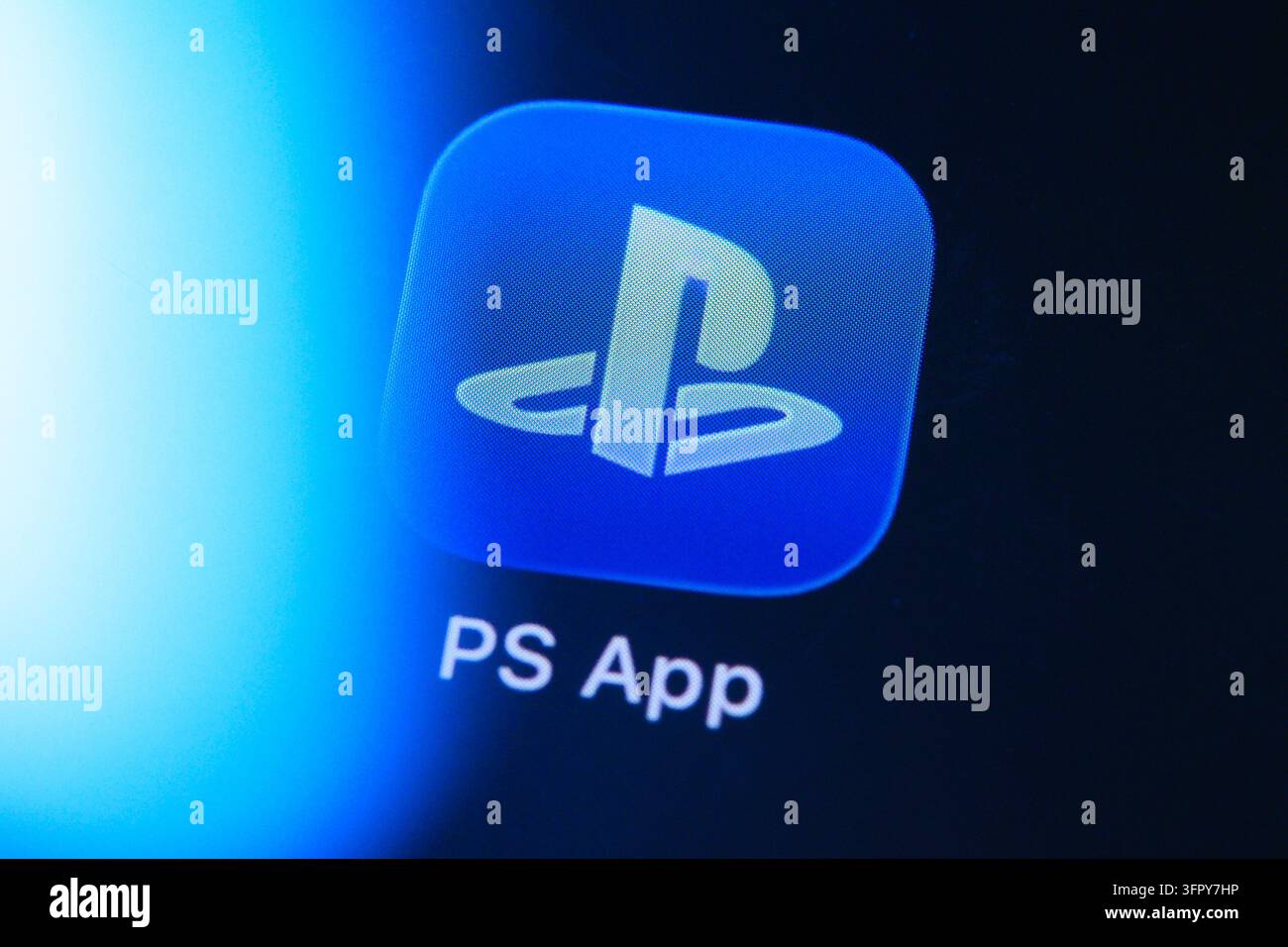 Paris, Frankreich – 9. Oktober 2026: PlayStation App Gaming Companion Mobile Application-Logo auf einem Bildschirm angezeigt. Stockfoto