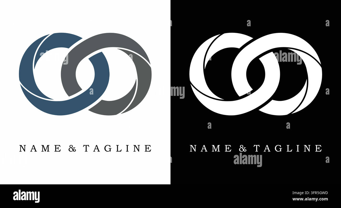 Abstraktes kreisförmiges Logo-Design mit überlappenden Ringen Stock Vektor