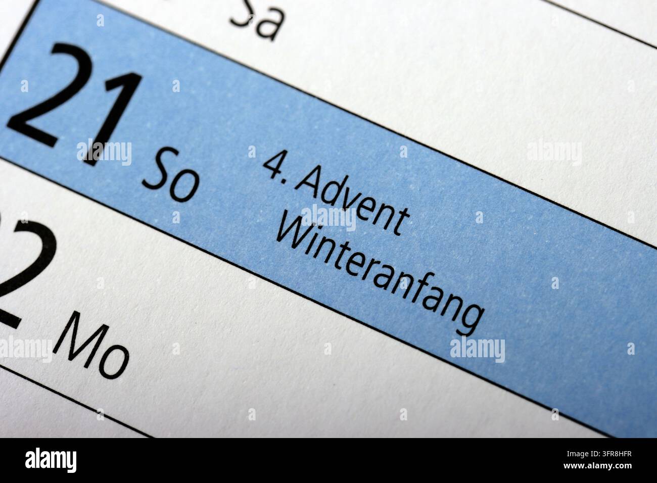 4. Advent und der Beginn des Winters Stockfoto