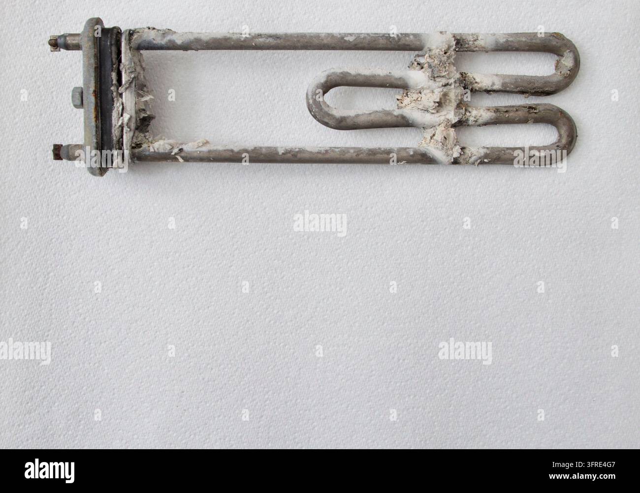 Ausgebranntes Haushaltsgerät-Heizelement mit Platz für Text. Stockfoto