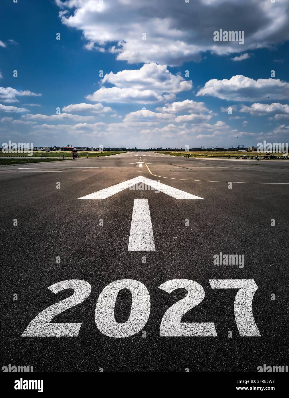 Neujahr 2027 - Konzept von Planung und Herausforderung, Geschäftsstrategie, Chance, Hoffnung und neuem Lebenswandel Stockfoto