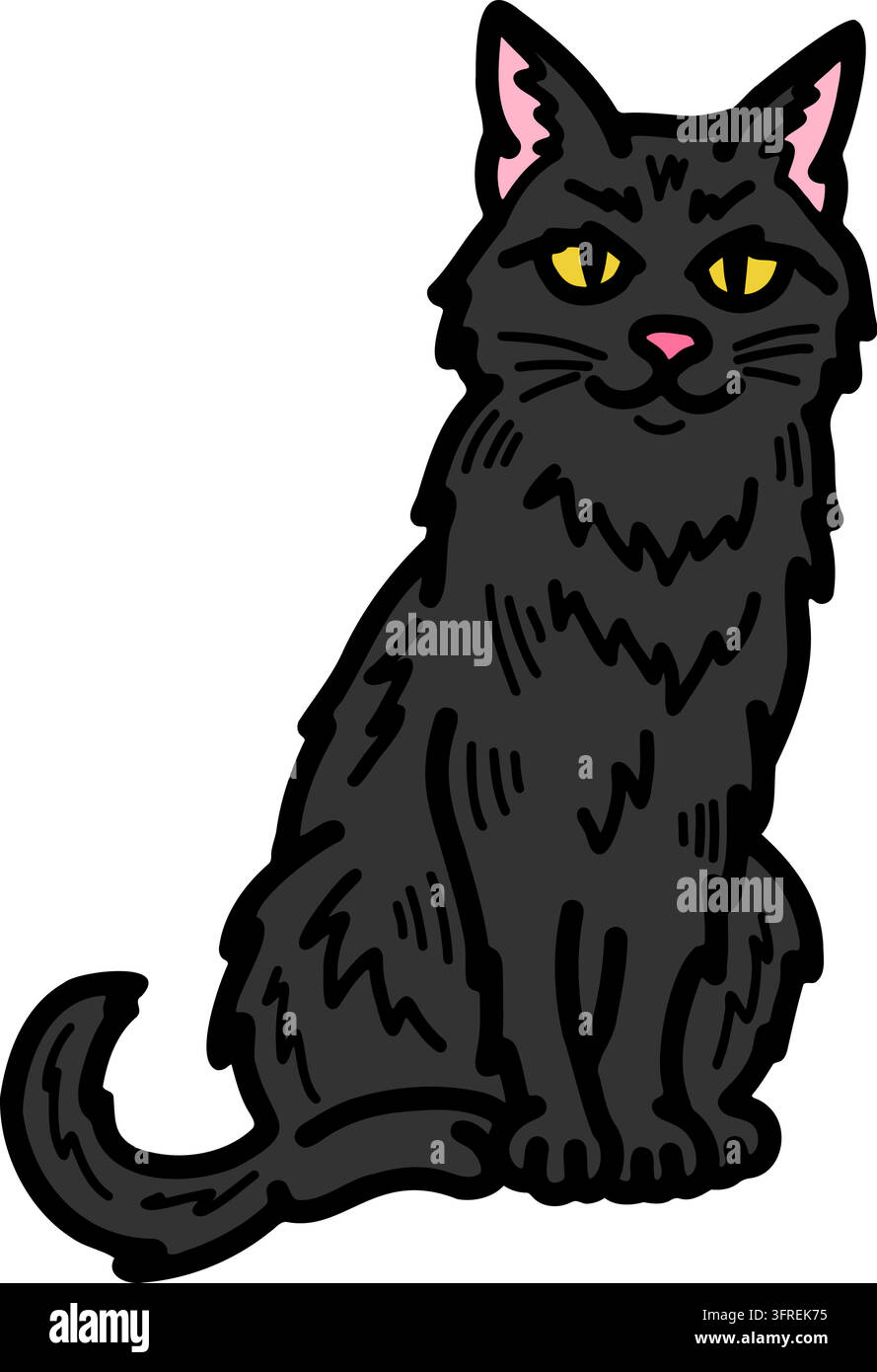 Illustration einer schwarzen Katze Stock Vektor