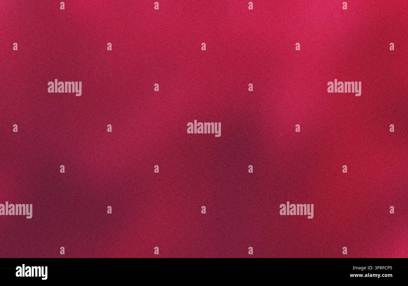 Abstrakte körnige Textur mit einem lebendigen roten Farbverlauf in Magenta- und Rubin-Tönen, die einen weich gefokussten farbenfrohen Hintergrund erzeugen. Minimalistisches helles Ba Stockfoto