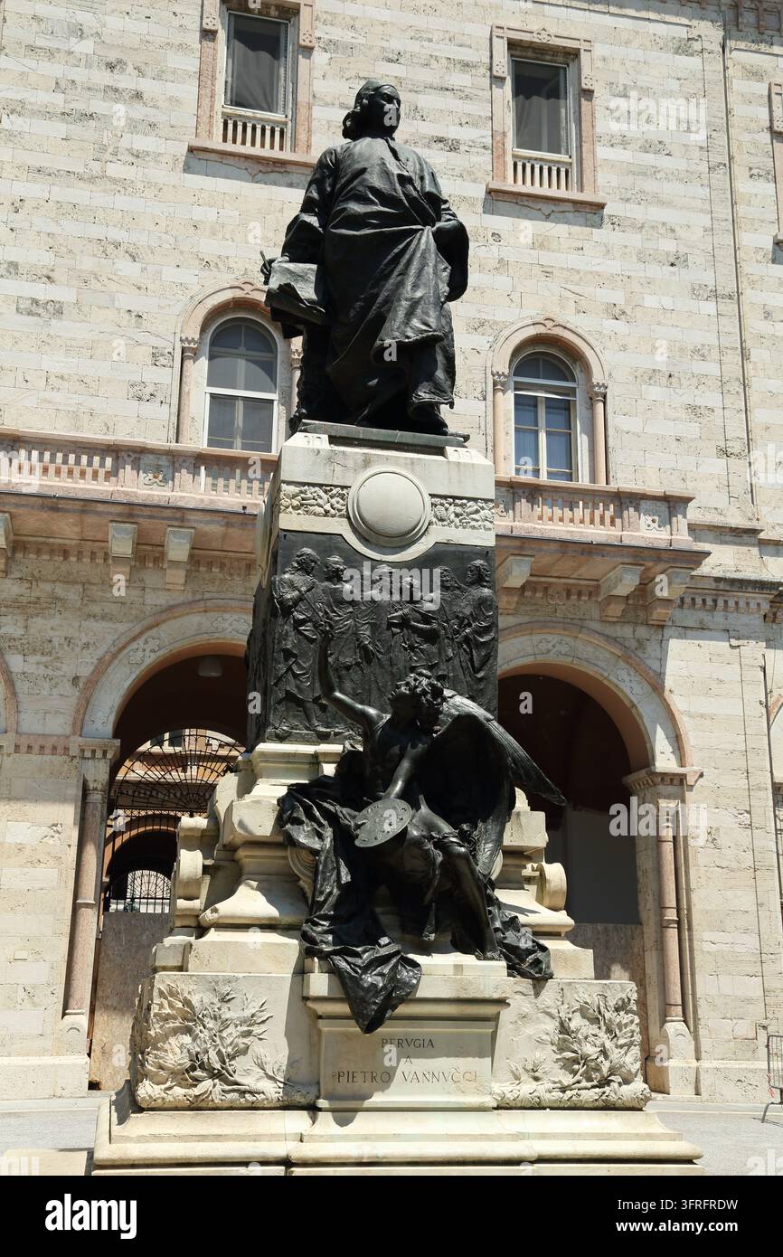 Perugia ist eine italienische Stadt und die Hauptstadt der Region Umbrien. Sie ist bekannt für die Verteidigungsmauern, die ihr historisches Zentrum umgeben. Stockfoto