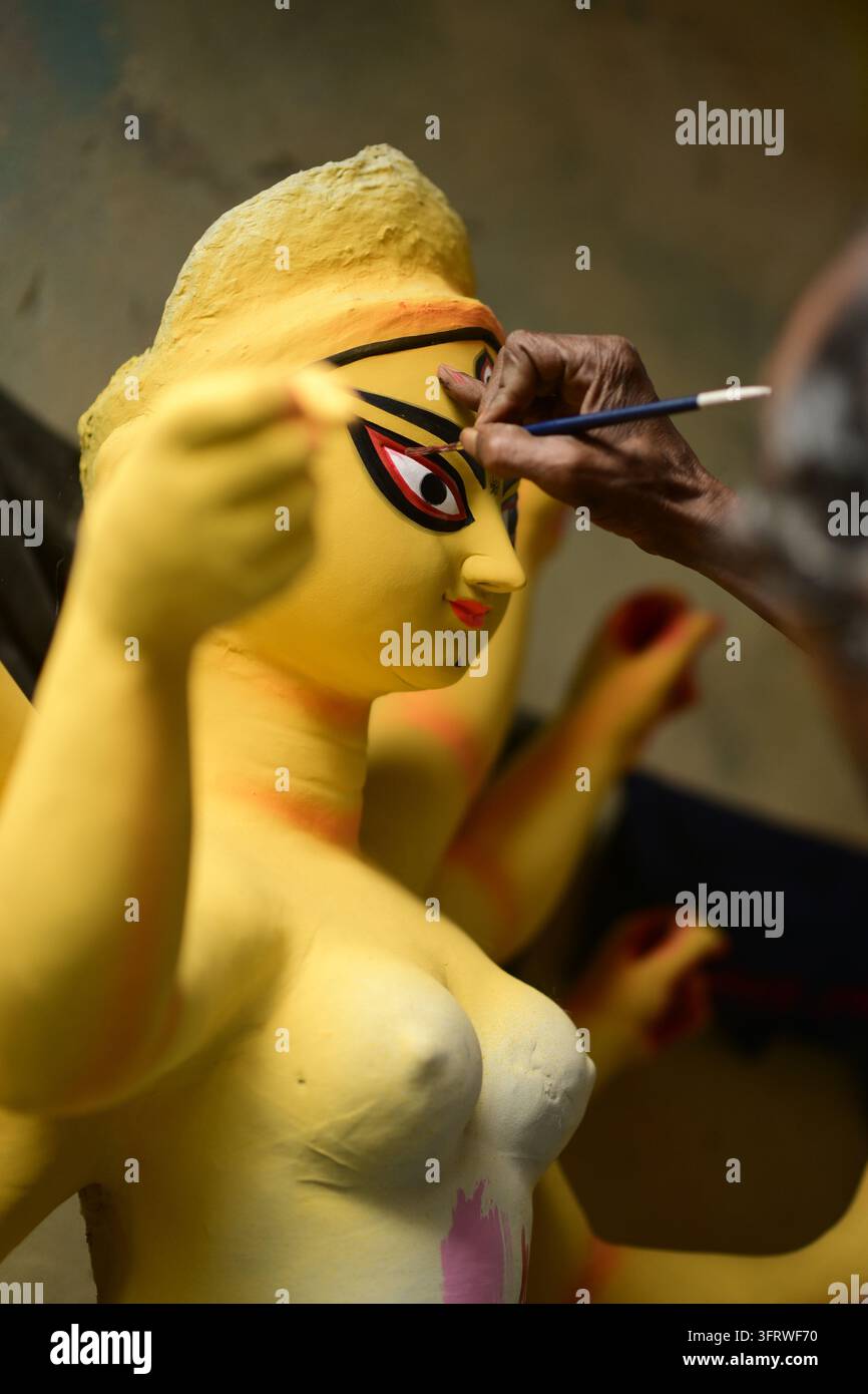Porträts der göttlichen Kraft, Anmut und der ewigen Stärke von maa Durga. Stockfoto