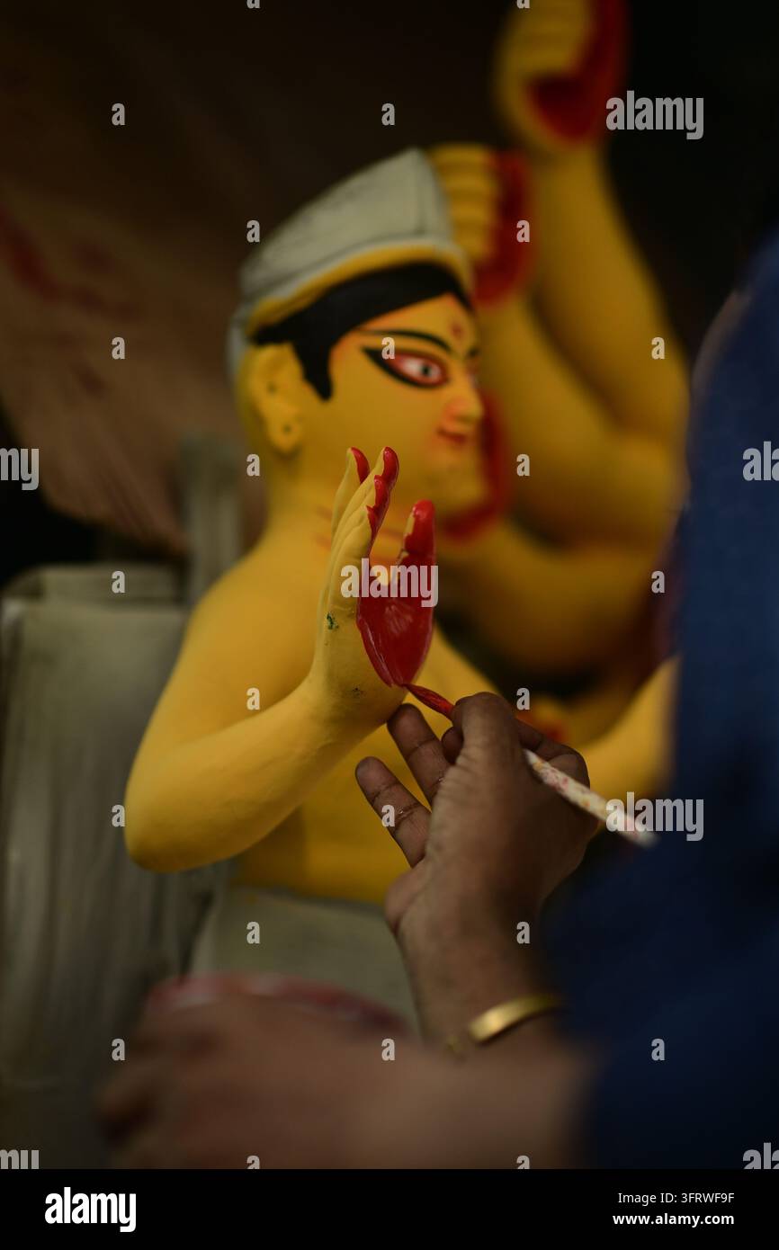 Porträts der göttlichen Kraft, Anmut und der ewigen Stärke von maa Durga. Stockfoto