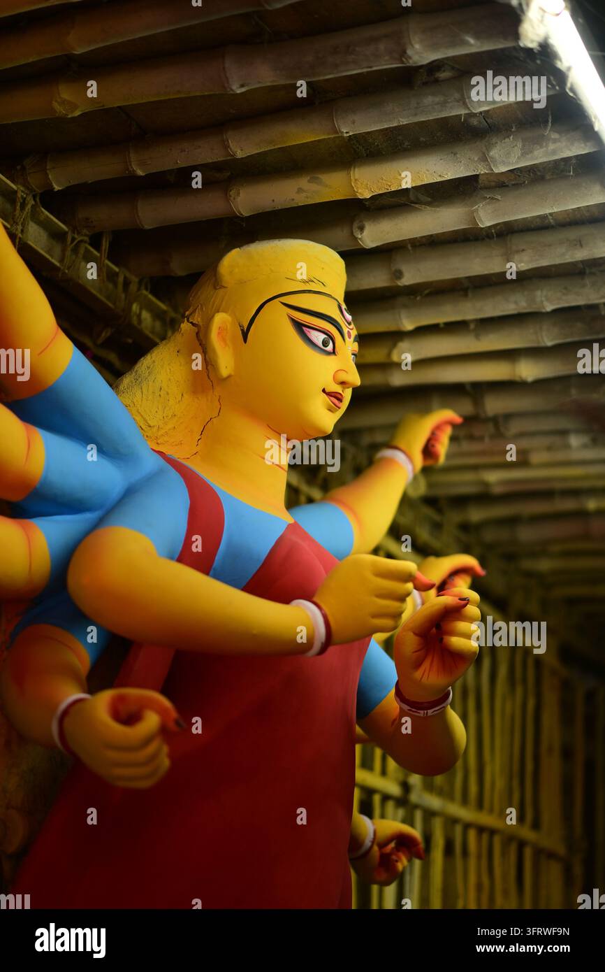 Porträts der göttlichen Kraft, Anmut und der ewigen Stärke von maa Durga. Stockfoto