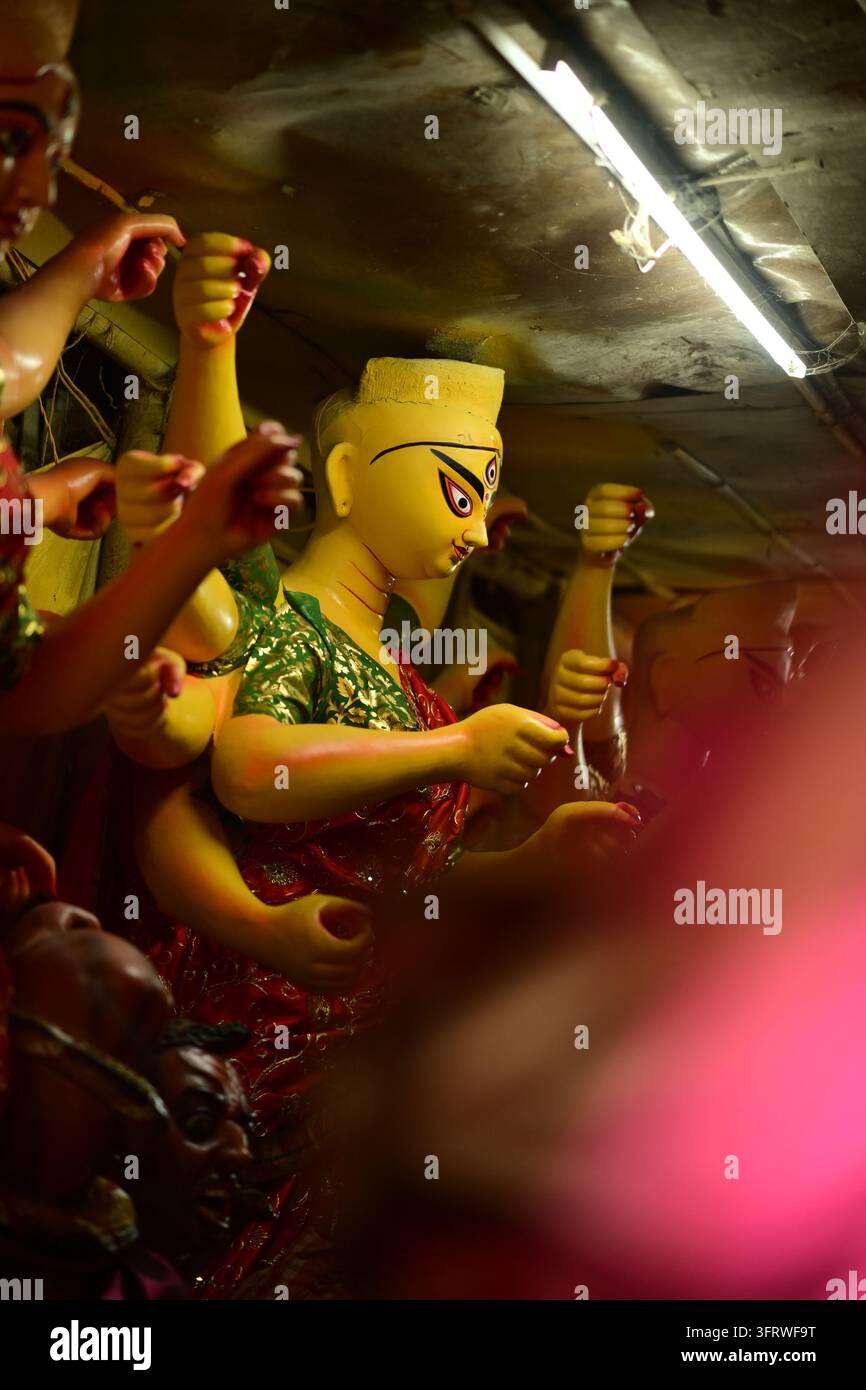 Porträts der göttlichen Kraft, Anmut und der ewigen Stärke von maa Durga. Stockfoto