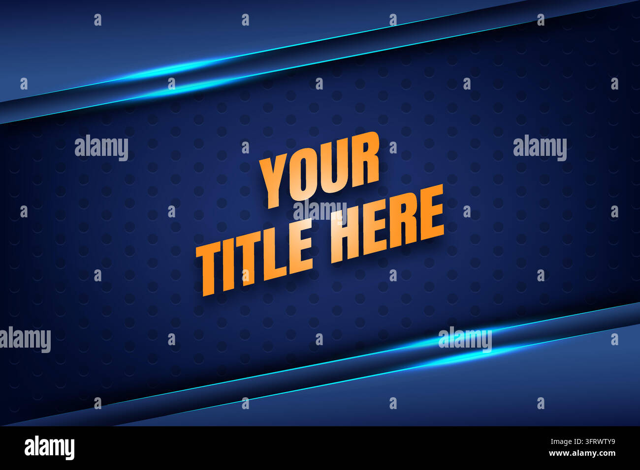 Blaue und orangefarbene Text-Effekt-Vorlage, fetter 3D-Typografie-Entwurf Stock Vektor
