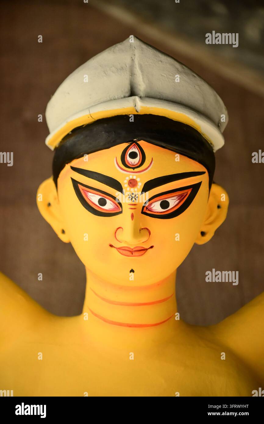 Porträts der göttlichen Kraft, Anmut und der ewigen Stärke von maa Durga. Stockfoto