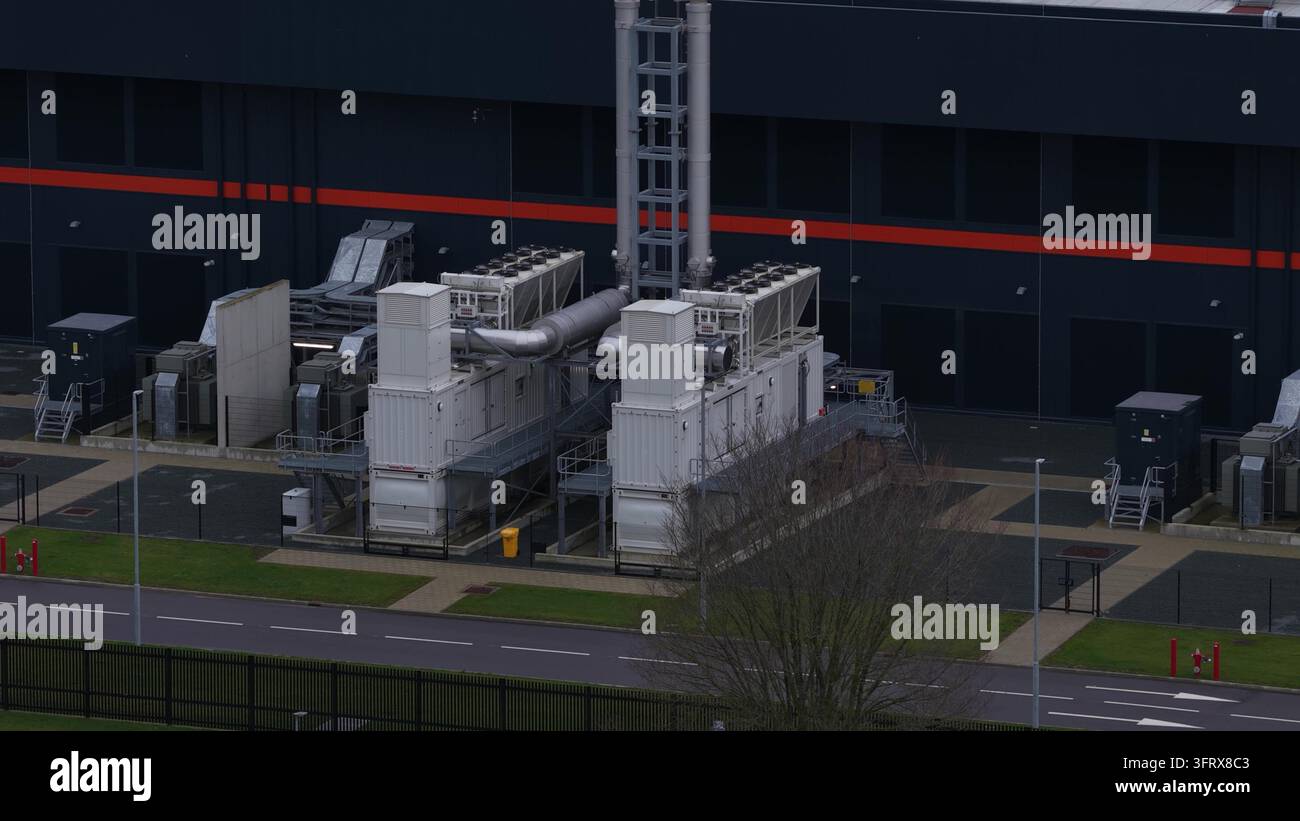 Luftbild des AMS13- und AMS14-Datenzentrums in Middenmeer Stockfoto