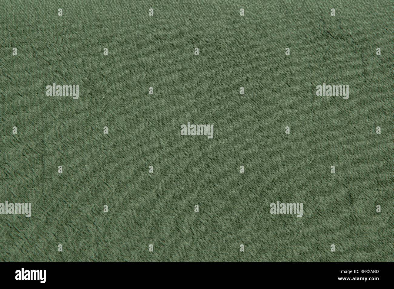 Detaillierte Oberfläche von Farn-grünem Baumwollstoff mit feiner gewebter Textur und gedämpfter natürlicher Farbe. Stockfoto