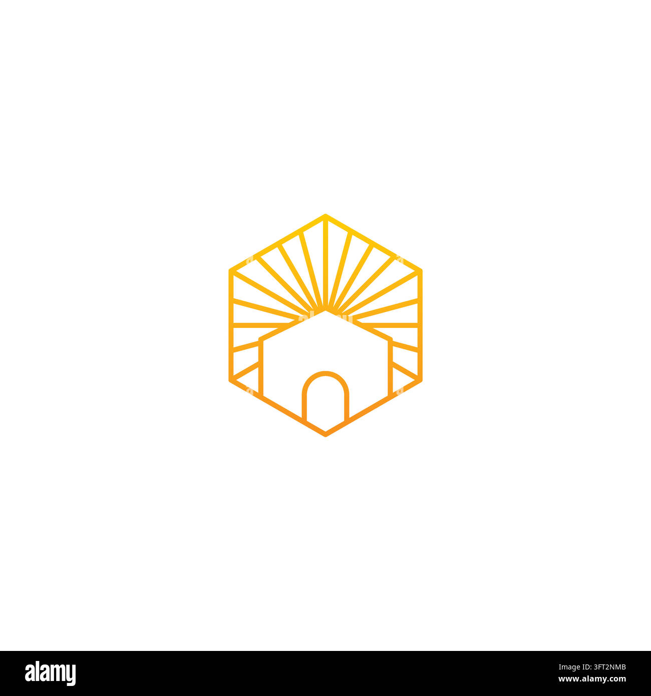 Sun Home Logo Vektorillustration. Haus-Sonne-Symbol Stock Vektor