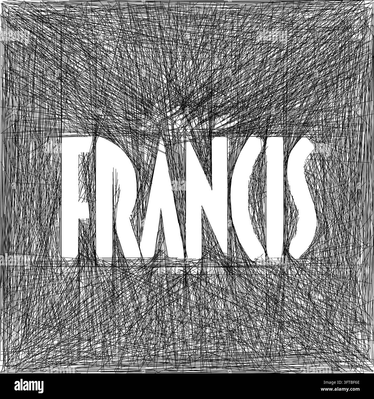 Francis Name Typografie Linienkunst Skizze Vektor Stock Vektor