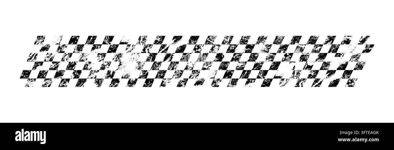 Karierter Geschwindigkeitsrennflaggenentwurf mit klassischem schwarz-weißem quadratischem Vektor-Illustrationshintergrund. Stock Vektor