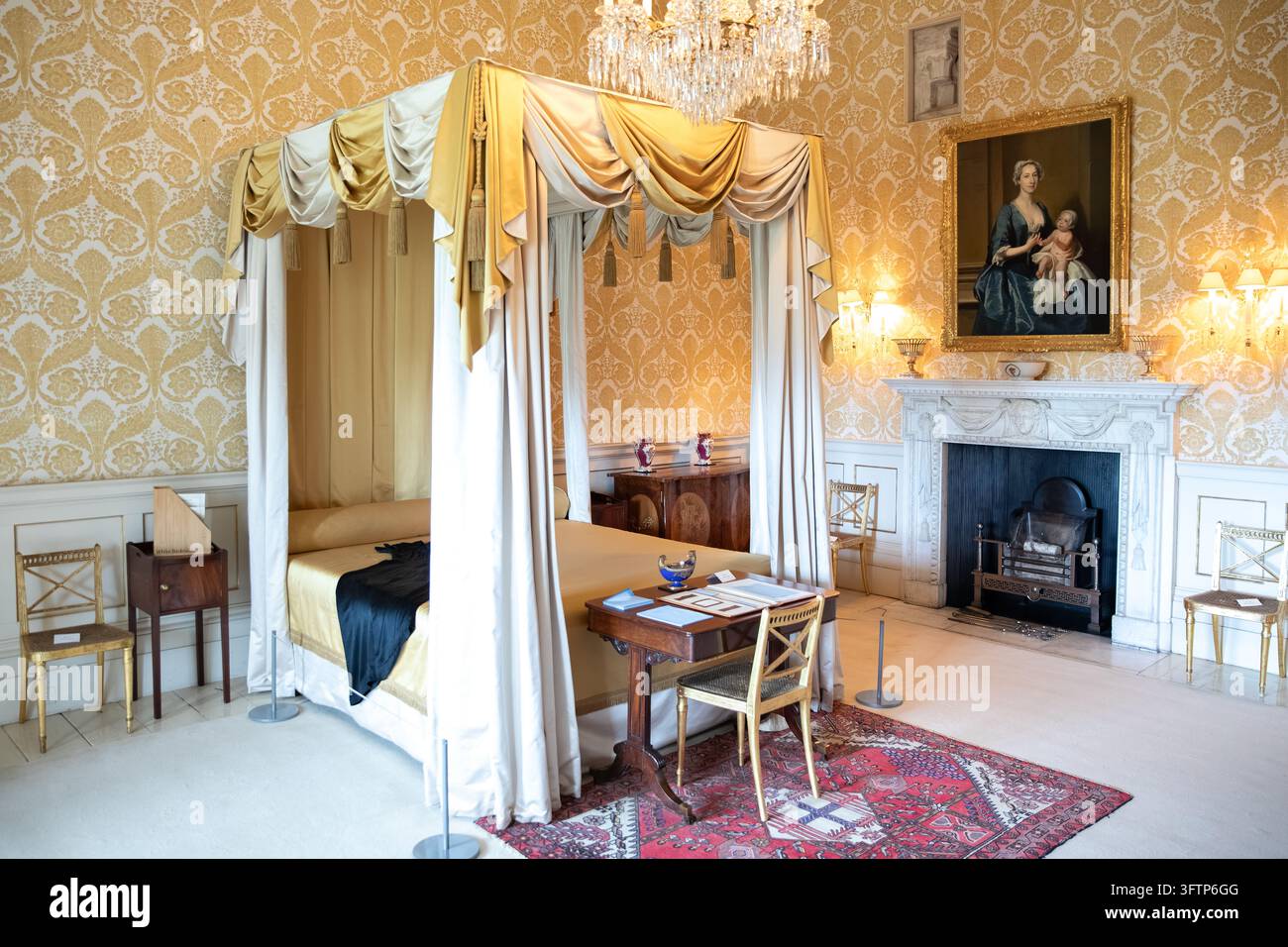Das Weiße Schlafzimmer in Mottisfont, Hampshire, England Stockfoto