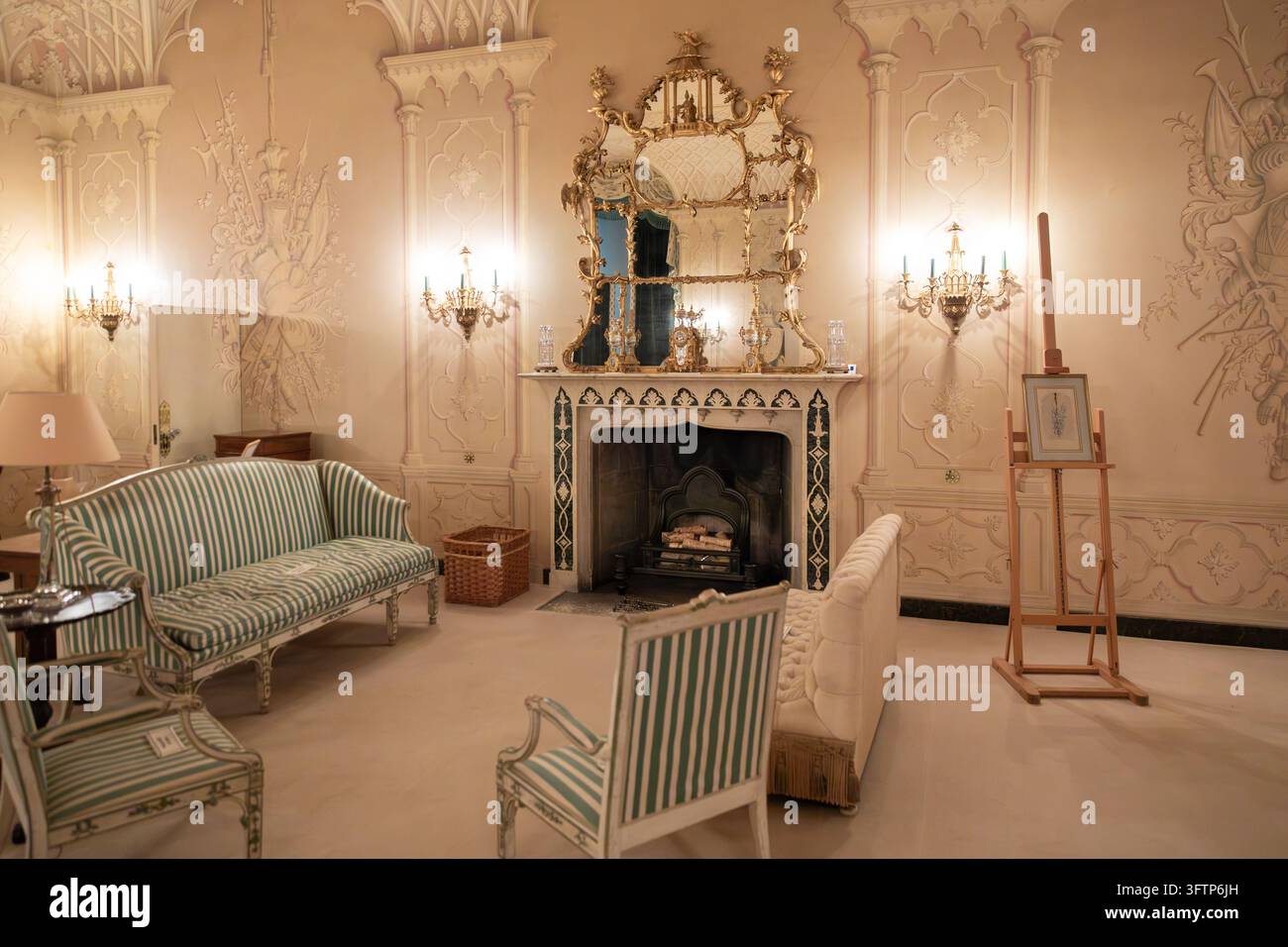Das Wohnzimmer in Mottisfont, Hampshire, England Stockfoto