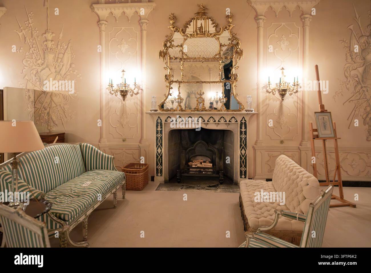 Das Wohnzimmer in Mottisfont, Hampshire, England Stockfoto