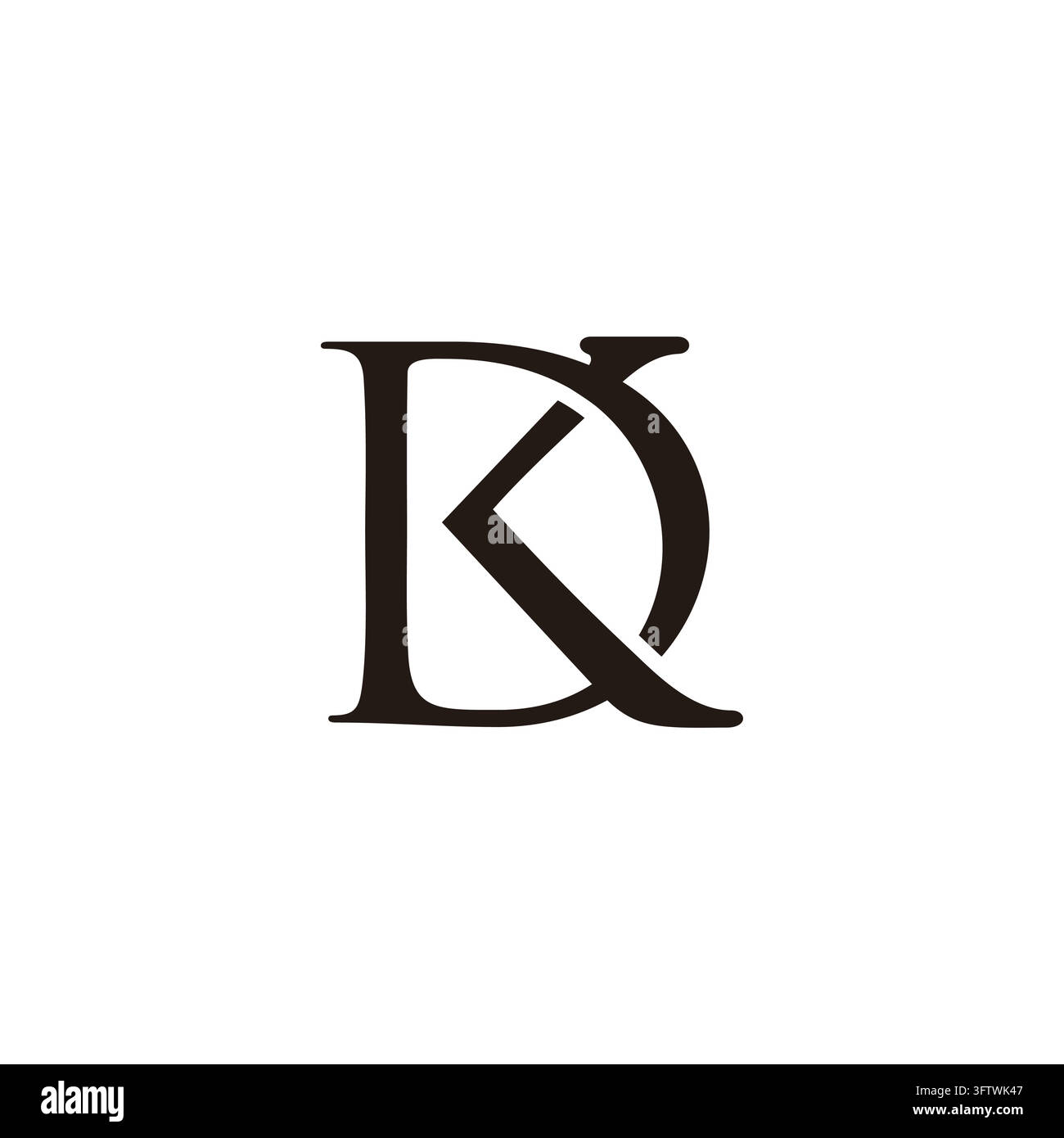 Buchstabe dk einfaches verbundenes überlappendes Monogramm-Logo-Vektor Stock Vektor