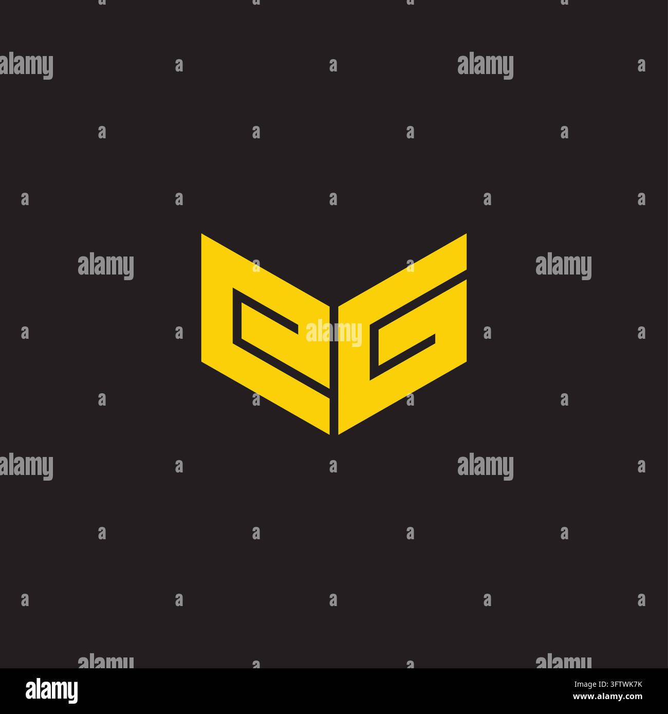 Buchstabe eg einfaches goldenes Buch geometrisches Logo Vektor Stock Vektor