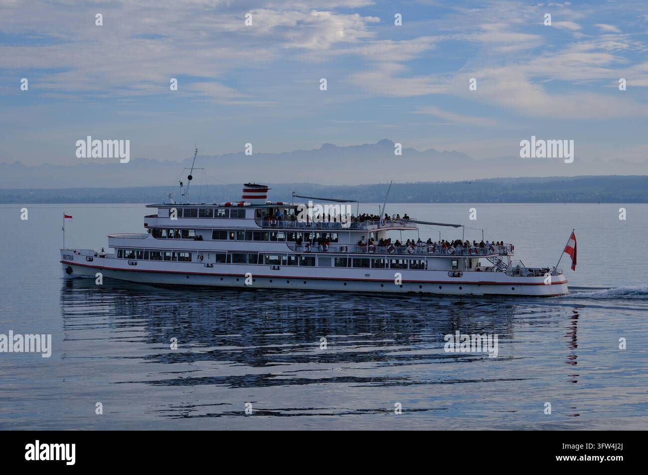 MS Austria auf dem Bodensee vor dem Säntis *** MS Austria am Bodensee mit dem Säntis im Hintergrund Stockfoto