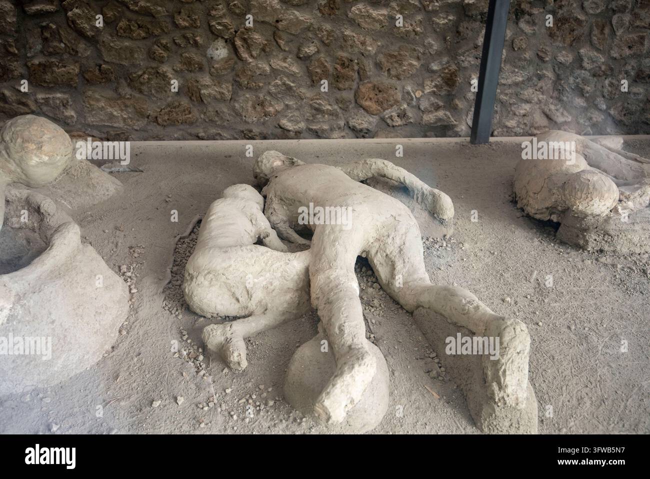 Abgüsse von Opfern der Vulkanasche Stockfoto