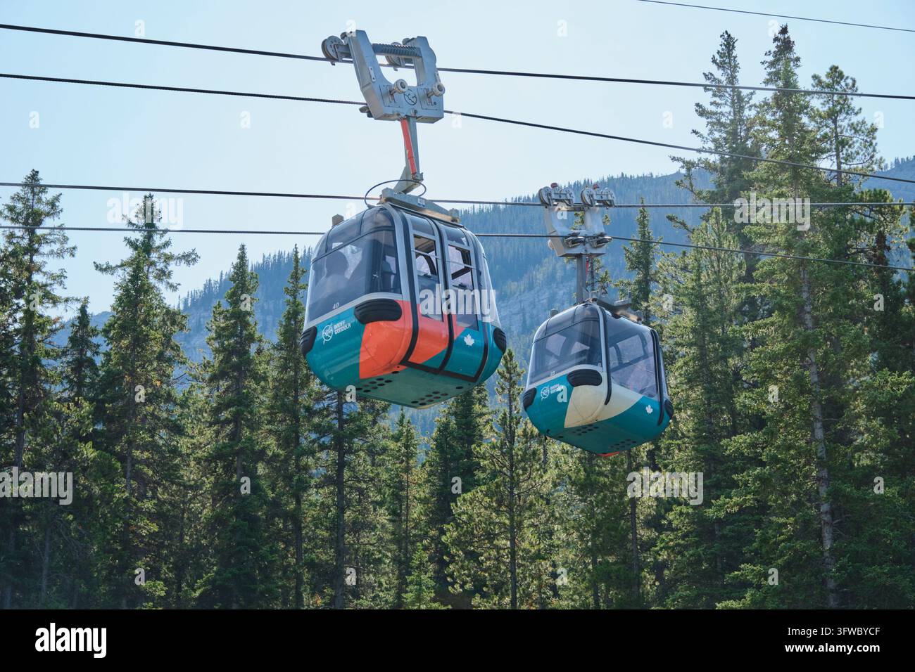 Sulphur Mountain Banff Gondel im Banff-Nationalpark Alberta Stockfoto