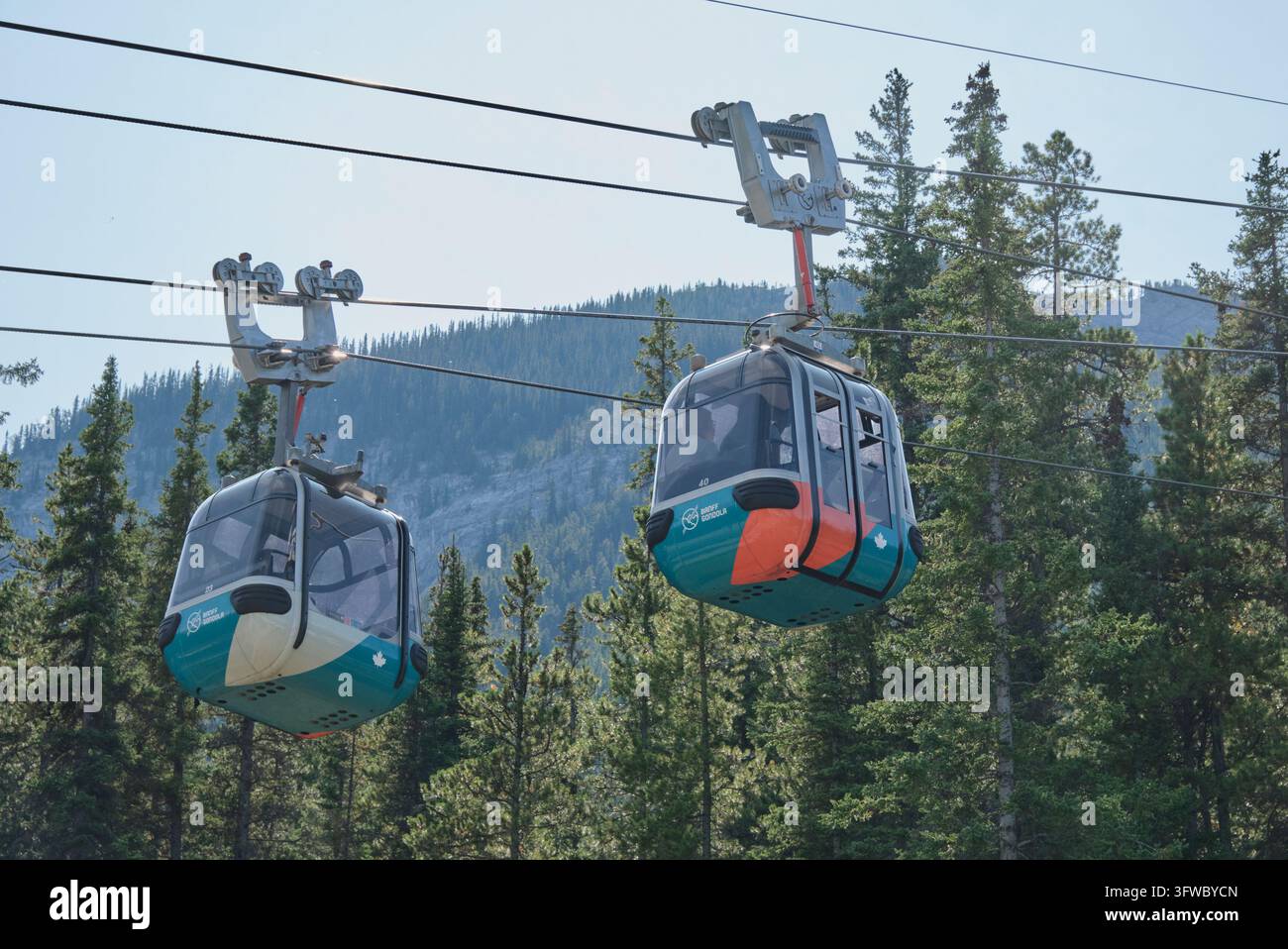 Sulphur Mountain Banff Gondel im Banff-Nationalpark Alberta Stockfoto