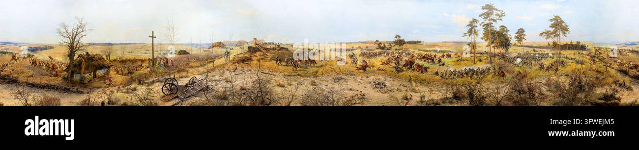 Wroclaw, Polen. Das Raclawice-Panorama, ein monumentales (15 × 114 Meter) Panorama-Gemälde, das die Schlacht von Raclawice darstellt. Stockfoto