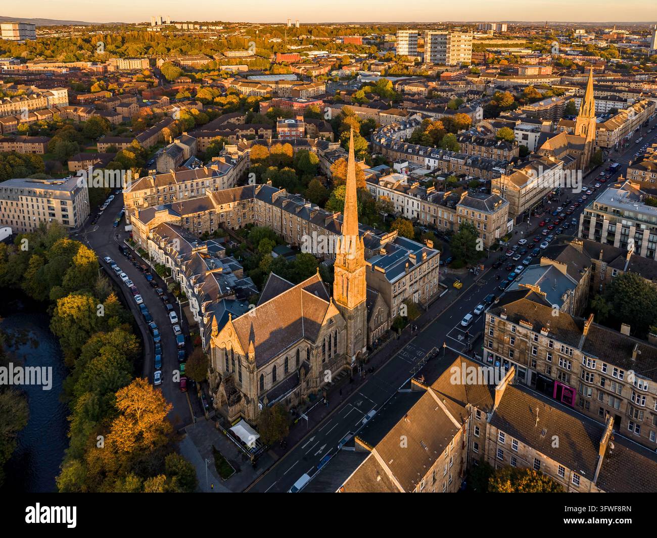 Gt. Western Road bei Kelvinbridge, Glasgow West End, Glasgow, Schottland, UK Stockfoto