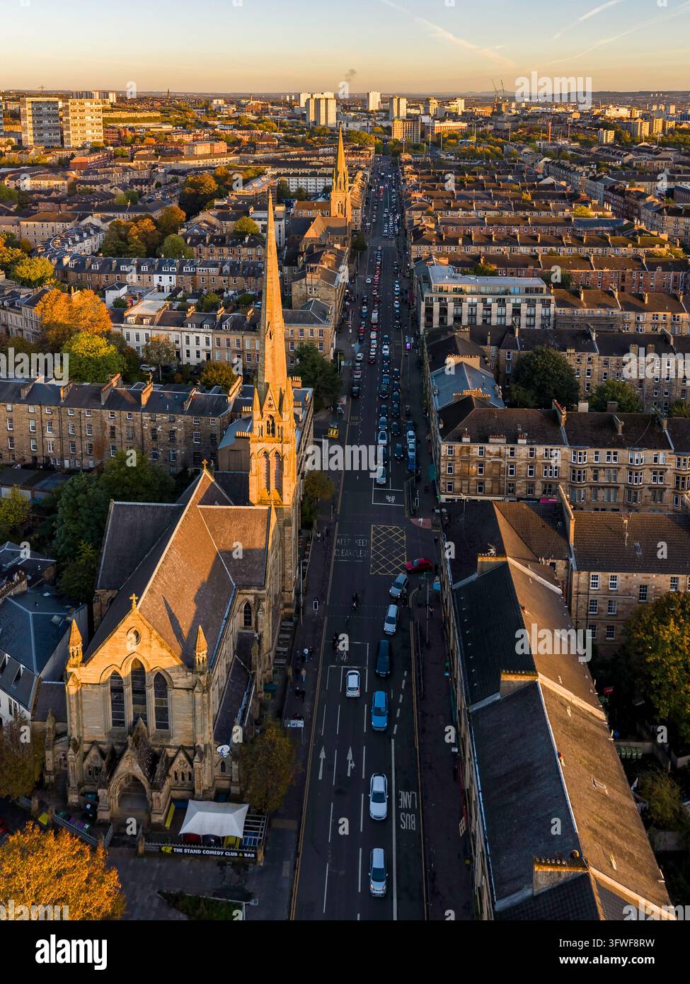 Gt. Western Road bei Kelvinbridge, Glasgow West End, Glasgow, Schottland, UK Stockfoto