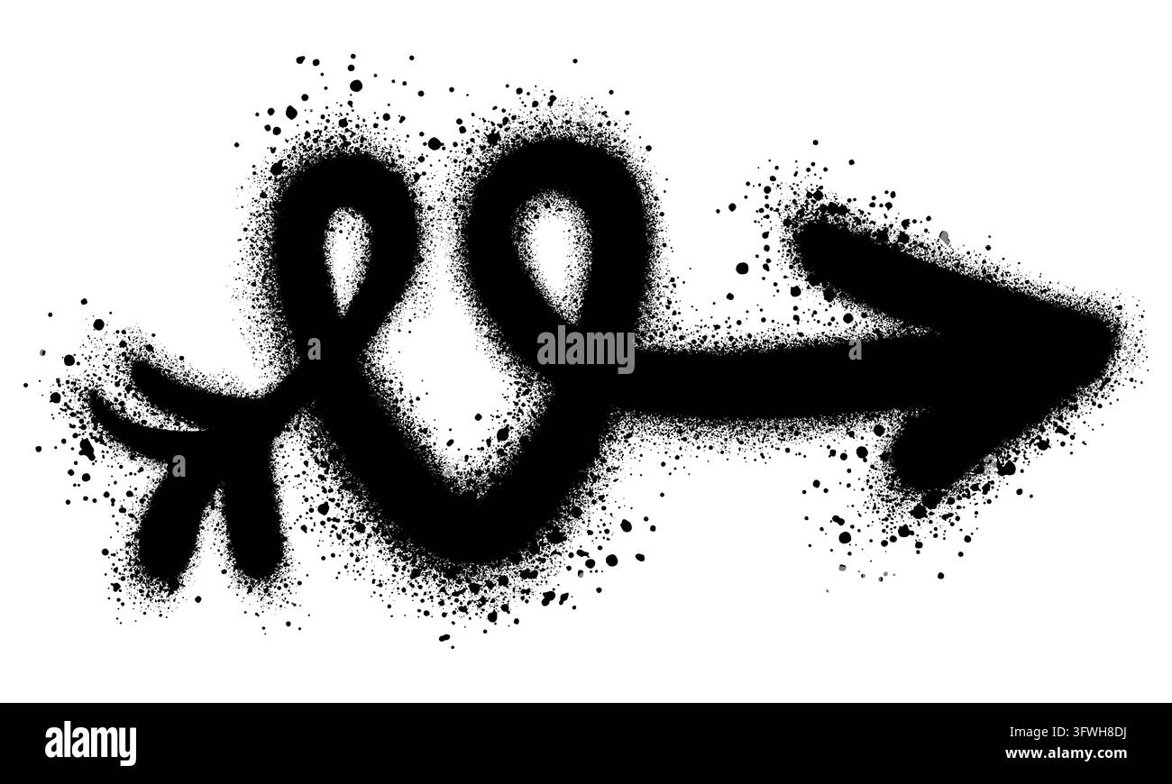 Graffiti-Pfeilform mit Herz isoliert auf weißem Hintergrund. Stock Vektor