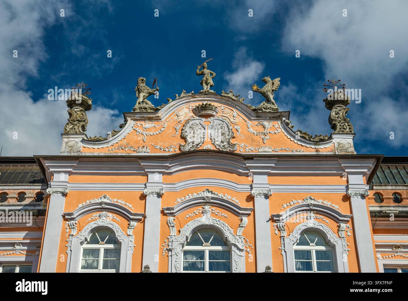 Schloss Nové Hrady, "Tschechisches Versailles", Schloss im französischen Stil, Rokoko-Stil, 18. Jahrhundert, Dorf Nové Hrady, Region Pardubice, Böhmen, Tschechien Stockfoto