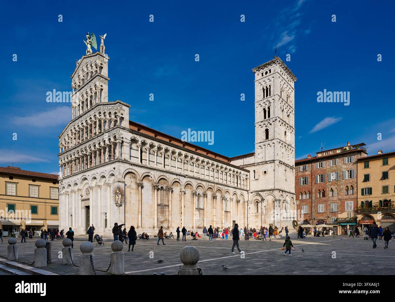 Kirche San Michele in Foro, Lucca, Toskana, Italien  | Basilica San Michele in Foro, römisch-katholische Kirche, Lucca, Toskana, Italien| Stockfoto