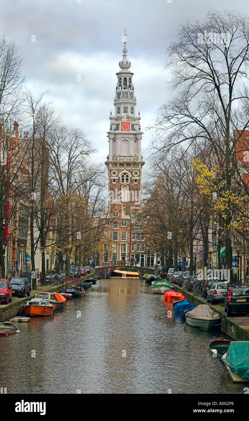 Amsterdam-Panorama-Niederlande-Kanal Stockfoto