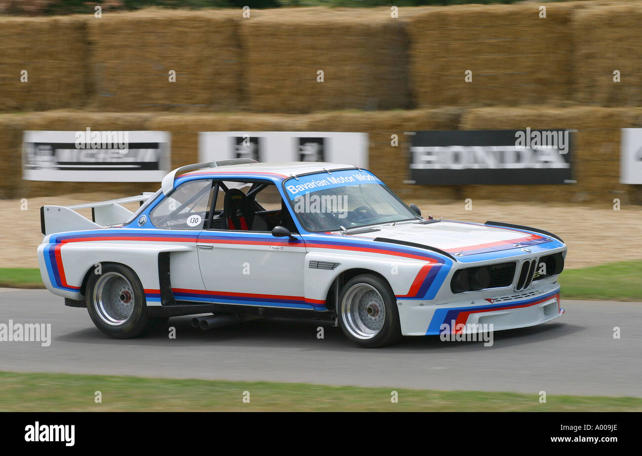 1975 BMW 3.0 CSL "Batmobile" auf der 2004 Goodwood Festival of Speed, Sussex, UK. Stockfoto