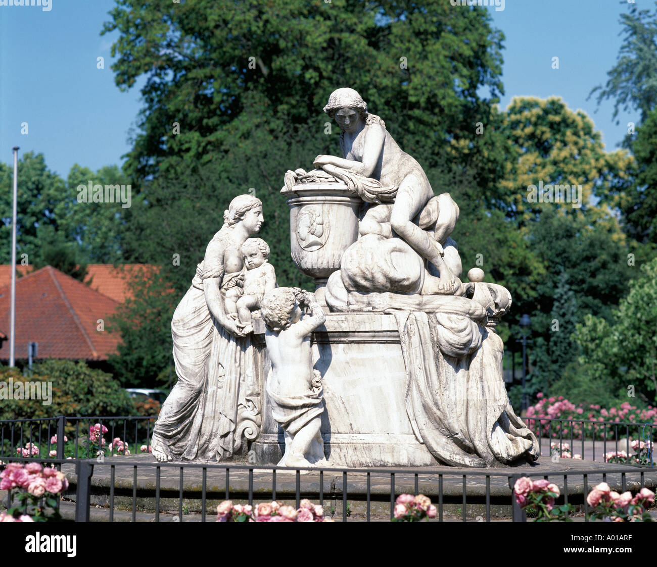 Franzoesischer Garten, Denkmal Daenenkoenigin Caroline Mathilde in Celle, Niedersachsen Stockfoto