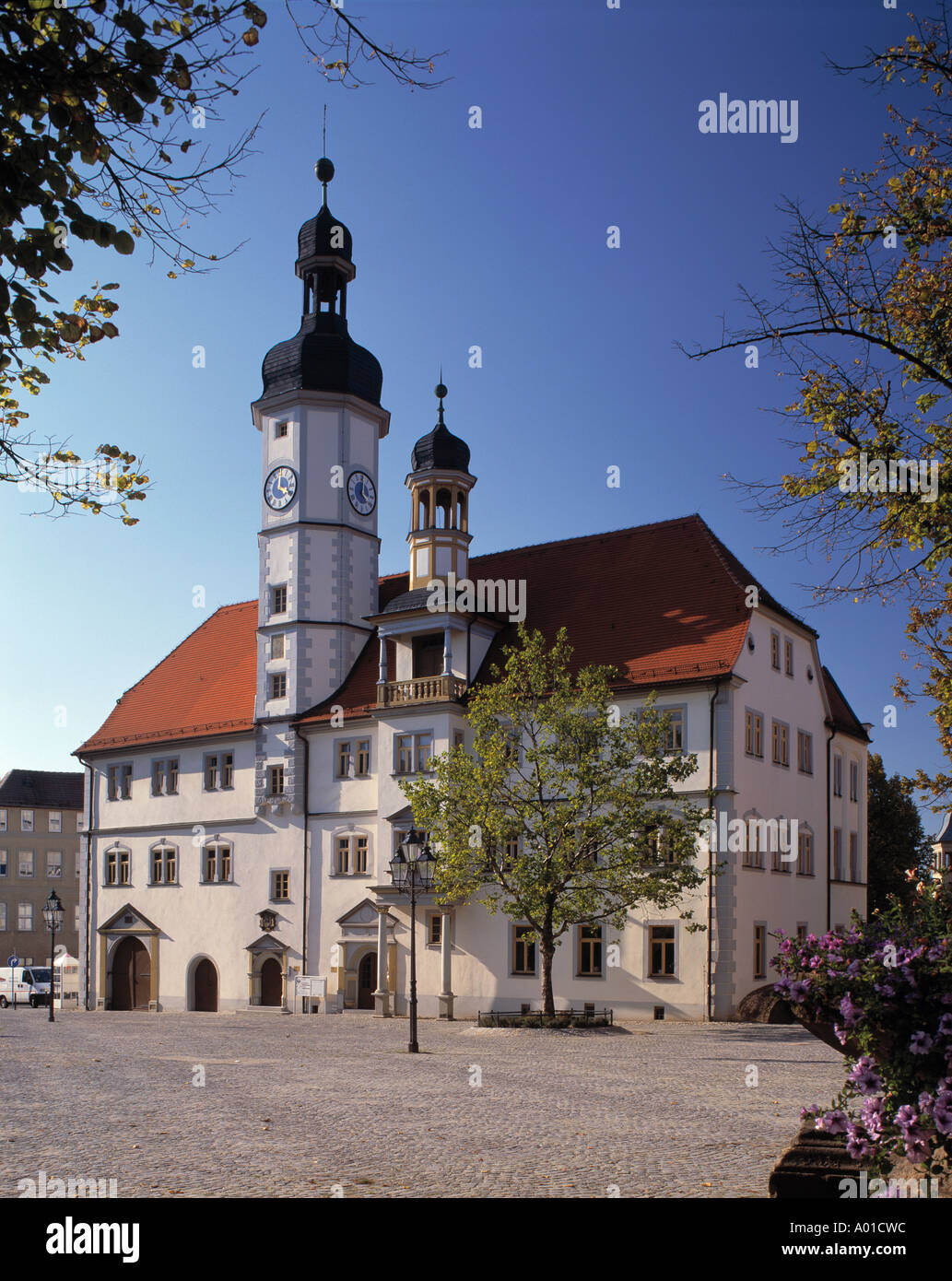 Renaissance-Rathaus in Eisenberg (Thüringen) Stockfoto