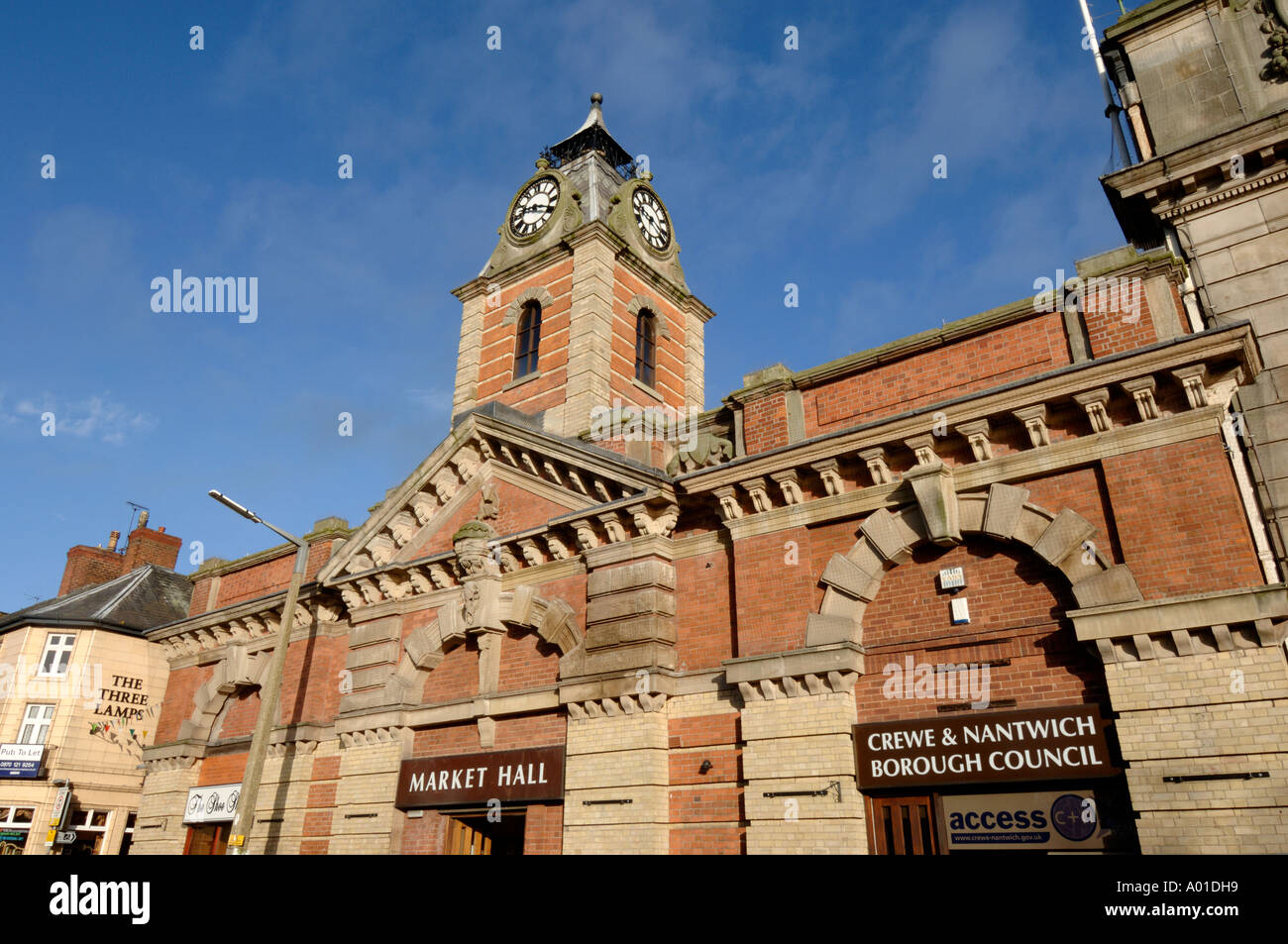 Crewe Markthalle Fassade Crewe Cheshire England UK Stockfoto