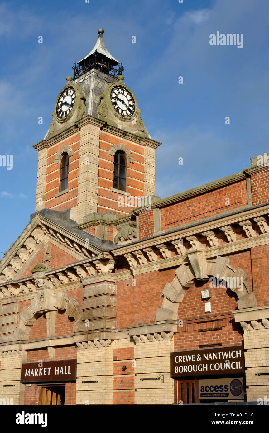 Crewe Markthalle Fassade Crewe Cheshire England UK Stockfoto