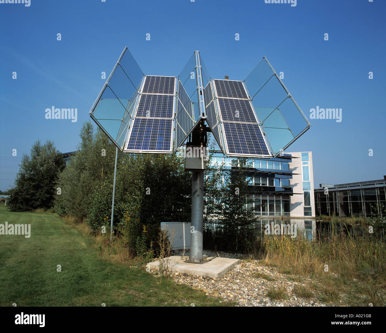 Solaranlage bin Innovationszentrum Wiesenbusch Gladbeck, Ruhrgebiet, Nordrhein-Westfalen Stockfoto