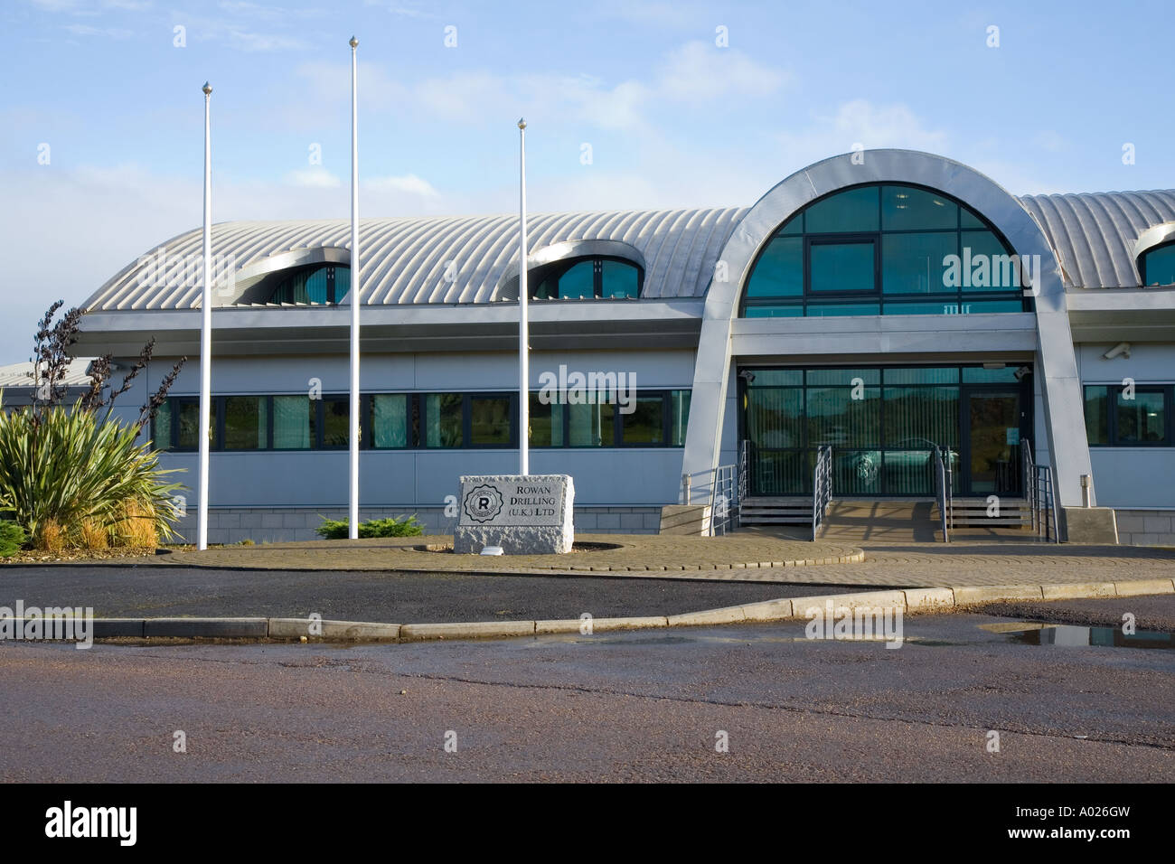 Aberdeen Stadt Industriebauten im Gewerbegebiet im Zusammenhang mit der Öl-Industrie, Schottland, Vereinigtes Königreich Stockfoto