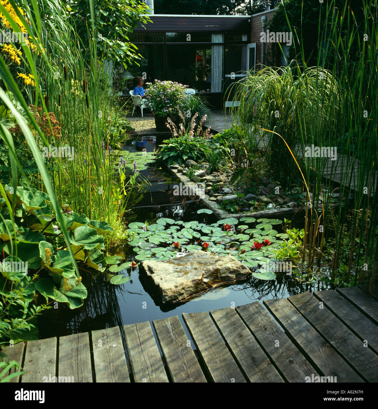 Decking path pond Fotos und Bildmaterial in hoher Auflösung Alamy