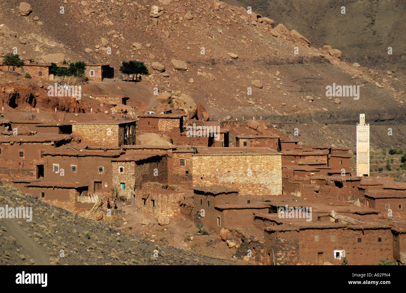 Dorf in der Nähe von Ait Benhaddou, Marokko, Afrika Stockfoto