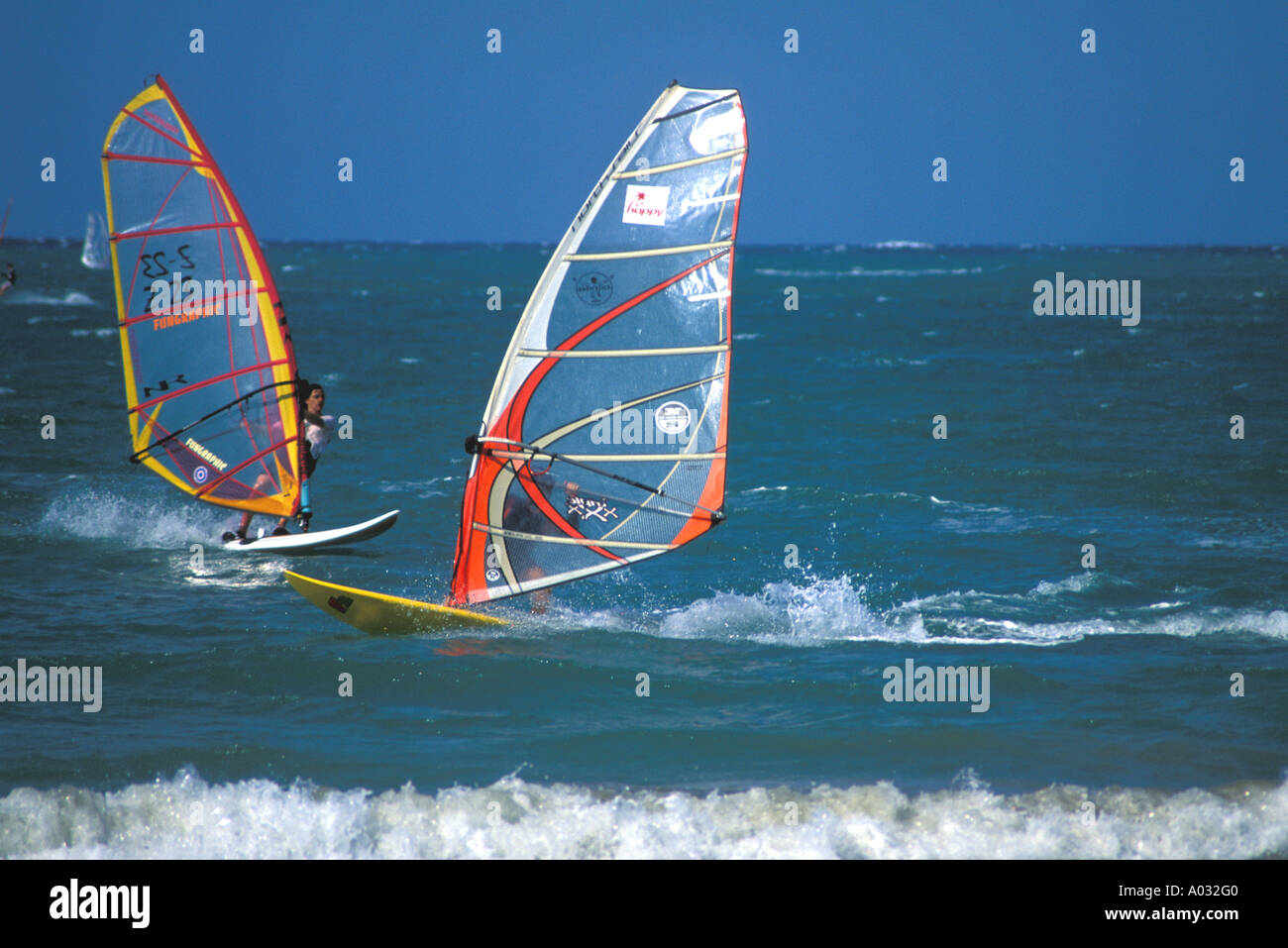 Dominikanische Republik-Cabarete-Windsurfen Stockfoto
