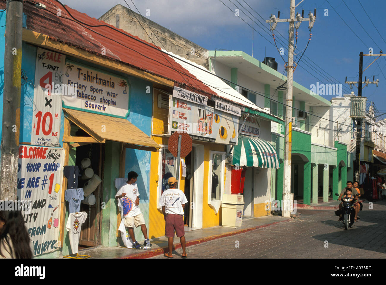Mexico Beach Isla Mujeres speichert Tagesausflug Ausflug Geschäfte in der Nähe von Cancun yucatan Stockfoto