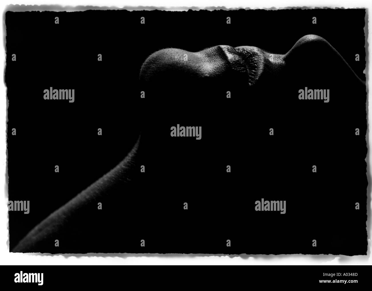 Profil Modell Mädchen schwarz / weiß Fotografie Stockfoto