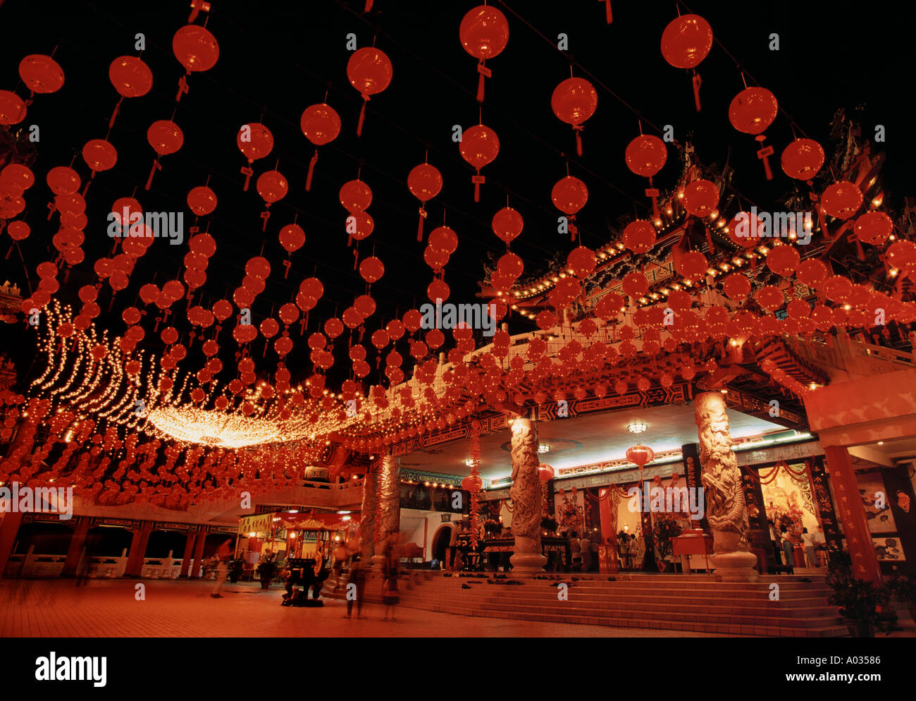 Thean Hou Tempel mit Chinese New Year leuchtet Kuala Lumpur Malaysia Stockfoto