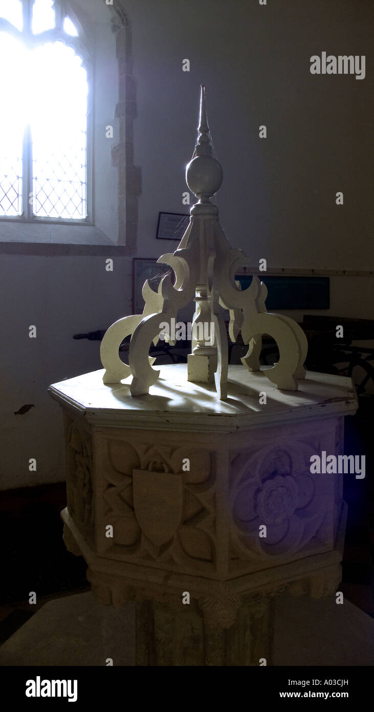 Schriftart, Suffolk Kirche, East Anglia, England UK Stockfoto