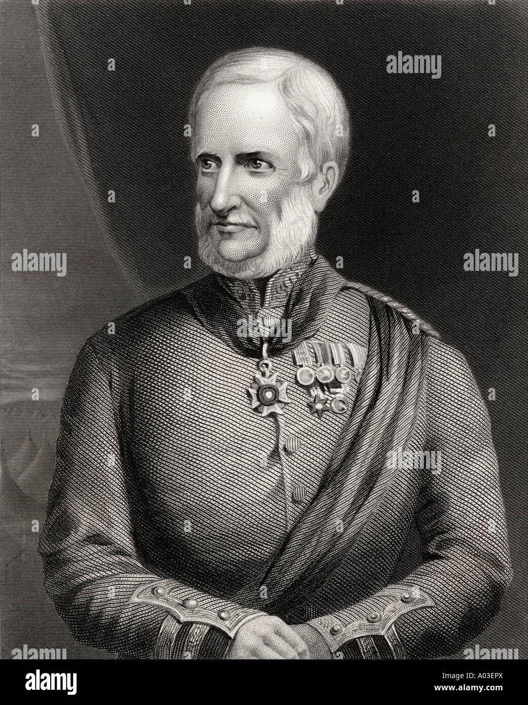 Major General Sir Henry Havelock, † 1857. Britsh General. Jahrhundert Gravur nach C-Holle. Stockfoto